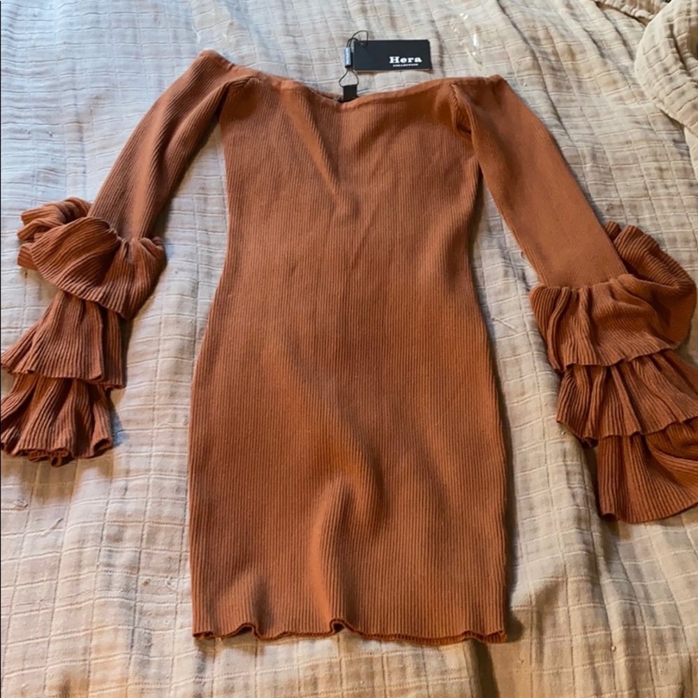 Brand New Chestnut Tight Form Fitting Dress
